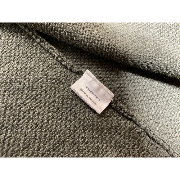 Eileen Fisher Olive Green 100% Merino Wool Open Front Cardigan Italian Yarn L - Picture 10 of 12